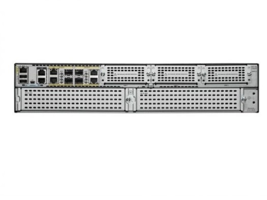 ISR4451-X/K9 Cisco ISR 4451 (4GE,3NIM,2SM,8G FLASH,4G DRAM), 1 a 2G de capacidade do sistema, 4 portas WAN/LAN, 4 portas SFP