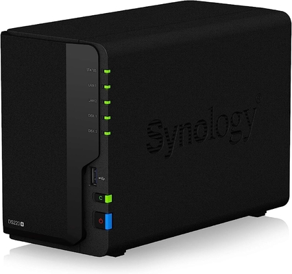 Synology DiskStation DS220+ NAS Server para negócios com CPU Celeron, memória de 6 GB, armazenamento HDD de 8 TB, sistema operacional DSM