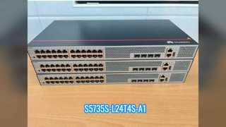 S5735S-L24T4S-A1 (24 portas Ethernet 10/100/1000BASE-T, 4 Gigabit SFP, fonte de alimentação CA)