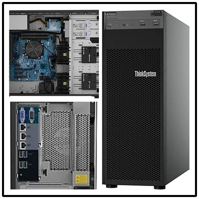 Servidor ThinkSystem ST250 V2 – servidor da torre da garantia 3yr que inclui o processador central de Intel Xeon 3.3GHz