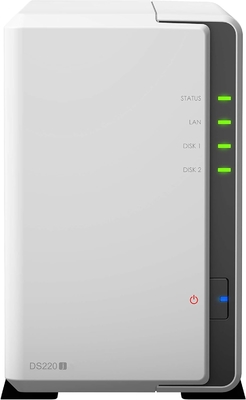 Synology 2 bay NAS DiskStation DS220j (sem disco), 2 bay; 512MB DDR4