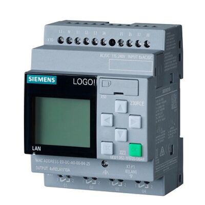 LOGOTIPO Siemens! Módulo lógico 230RCE, 115/230 Vca/cc, 8 DI/4 relés DO, com display, Ethernet, modular expansível