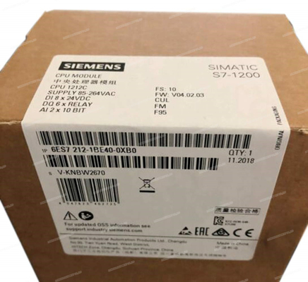 Do original industrial S7-1200 6es7212-1be40-0xb0 do controle do PLC de SIEMENS 6ES7212-1BE40-0XB0 módulo novo do processador central