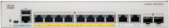 Cisco Catalyst 1000-8T-2G-L Network Switch, 8 portas Gigabit Ethernet (GbE), 2 portas combinadas SFP/RJ-45