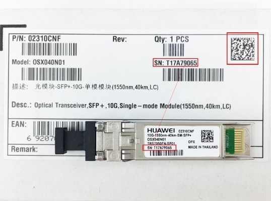 OSX040N01 Transceptor óptico Huawei OSX040N01 02310CNF SFP+ 10G Módulo multimodo ((1550nm 40km LC LRM)