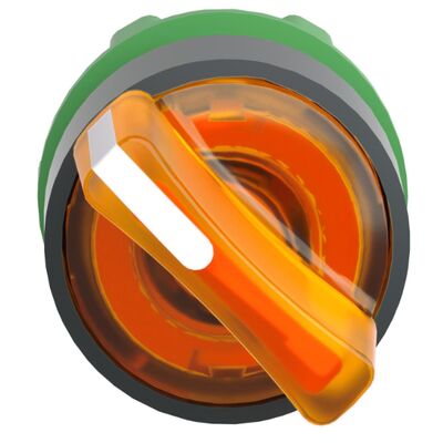 Interruptor de botão industrial ZB5AK1253 com montagem em painel de 22mm, contato 1NA+1NF e proteção IP66