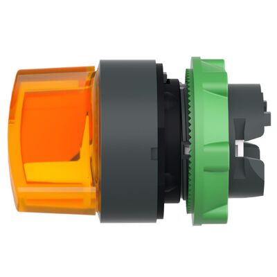 Interruptor de botão industrial ZB5AK1253 com montagem em painel de 22mm, contato 1NA+1NF e proteção IP66