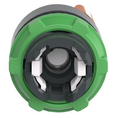 Interruptor de botão industrial ZB5AK1253 com montagem em painel de 22mm, contato 1NA+1NF e proteção IP66