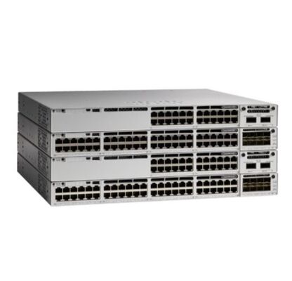 Cisco Catalyst 9300 Switch com 48 portas UPOE, capacidade de comutação de 256 Gbps e 8 GB de DRAM para redes de alta densidade