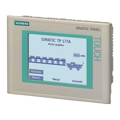 Siemens SIMATIC HMI TP177A Painel táctil com ecrã STN de 5,7 polegadas Comunicação MPI/PROFIBUS DP e Proteção frontal IP65