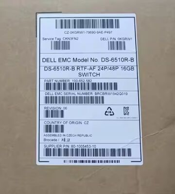 BR-6510-24-16G-R com 24 portas 16G Fibre Channel SAN Switch, 408Gbps, 1U Rack-Mount