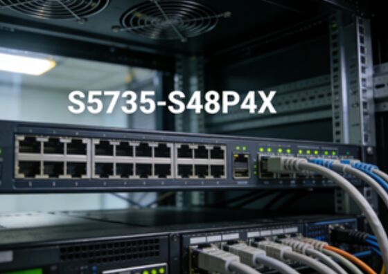 Switch PoE+ Gigabit Huawei S5735-S48P4X de 48 portas, 4×10G SFP+ Uplink, Capacidade de Comutação de 672Gbps, Montagem em Rack 1U