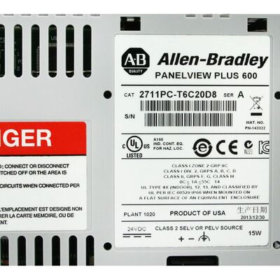 Allen-Bradley 2711PC-T6C20D8 PanelView Plus 6 Compact 600 HMI Terminal Touch Screen Ethernet RS232