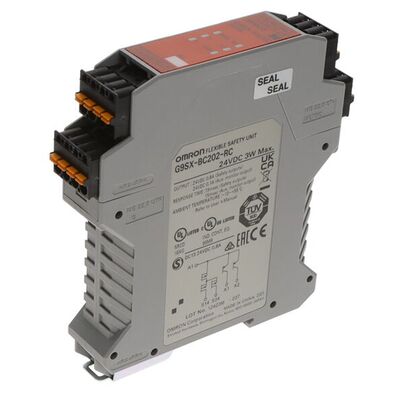 Módulo controlador de segurança Omron G9SX-BC202-RT montagem em trilho DIN 24VDC