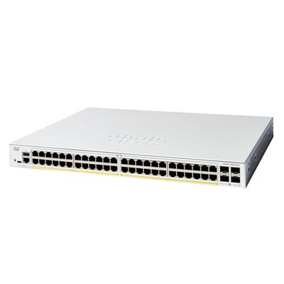 C1300-48P-4X, switch Cisco Catalyst 1300, 48x PoE+/370W, 4x 10G SFP+, montável em rack
