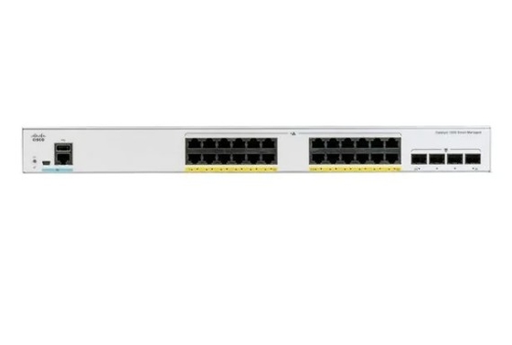 C1000-24P-4G-L Cisco Catalyst Série 1000 Switches 24x 10/100/1000 Ethernet PoE + portas e 195W PoE orçamento 4x 10G SFP +