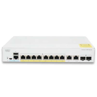 C1200-8T-E-2G Cisco Switches 8x 10/100/1000 Portos 2x Gigabit Copper/SFP Combo Portos montáveis em rack