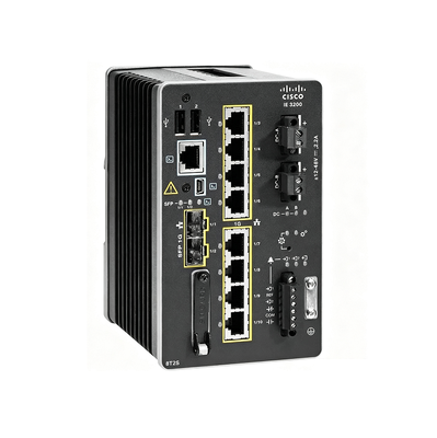 Switch gerenciado Gigabit de 8 portas do switch Ethernet industrial Cisco IE-3400-8T2S-E com 2x uplinks SFP
