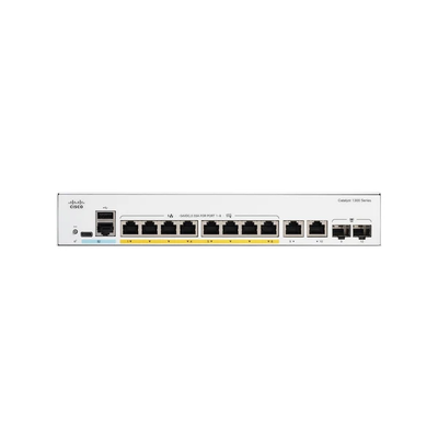 Switch gerenciado Gigabit de 8 portas Cisco C1300-8T-E-2G Catalyst 1200 com uplinks combinados 2G